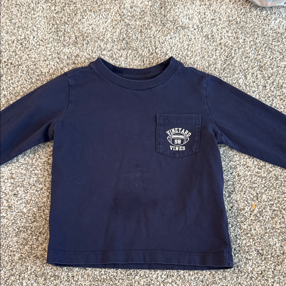 Vineyard Vines Kids Dark Blue Long Sleeve Tee